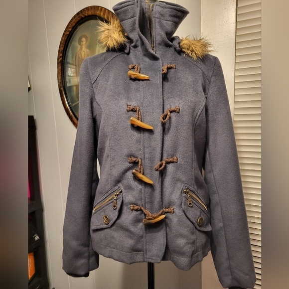 Delia's Hooded Med Parka grey Ihinsulate - Picture 5 of 13